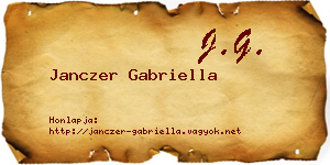 Janczer Gabriella névjegykártya